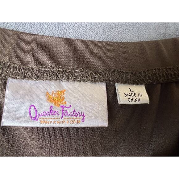 The Quacker Factory Woman’s Skirt Brown Size Large Maxi Swing 50’s Style - Picture 3 of 9